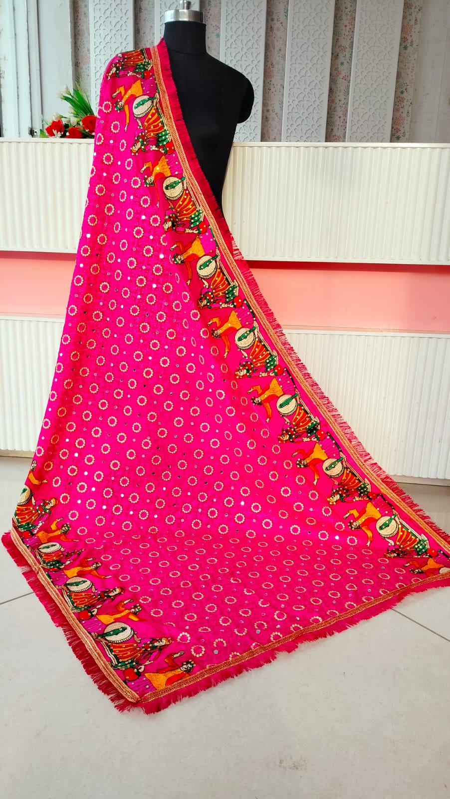 Bridal Zari Work Phulkari Printed Dupatta Catalog
